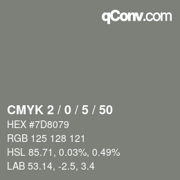 Color code: CMYK 2 / 0 / 5 / 50 | qconv.com