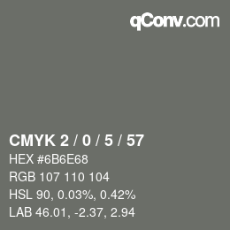 Color code: CMYK 2 / 0 / 5 / 57 | qconv.com