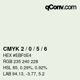 颜色代码: CMYK 2 / 0 / 5 / 6 | qconv.com