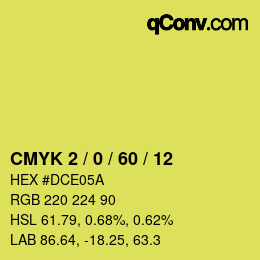 カラーコード: CMYK 2 / 0 / 60 / 12 | qconv.com
