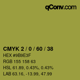 颜色代码: CMYK 2 / 0 / 60 / 38 | qconv.com