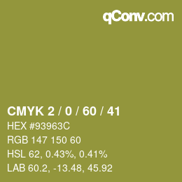 颜色代码: CMYK 2 / 0 / 60 / 41 | qconv.com