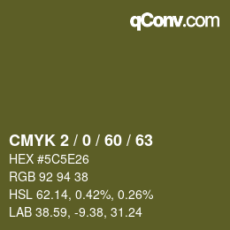 颜色代码: CMYK 2 / 0 / 60 / 63 | qconv.com