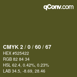 颜色代码: CMYK 2 / 0 / 60 / 67 | qconv.com