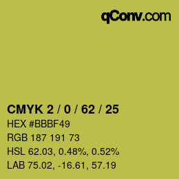 颜色代码: CMYK 2 / 0 / 62 / 25 | qconv.com
