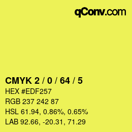 Color code: CMYK 2 / 0 / 64 / 5 | qconv.com