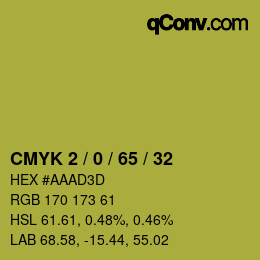 Color code: CMYK 2 / 0 / 65 / 32 | qconv.com