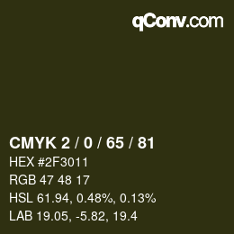 Color code: CMYK 2 / 0 / 65 / 81 | qconv.com