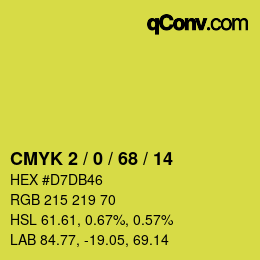 Color code: CMYK 2 / 0 / 68 / 14 | qconv.com
