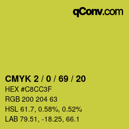 Color code: CMYK 2 / 0 / 69 / 20 | qconv.com