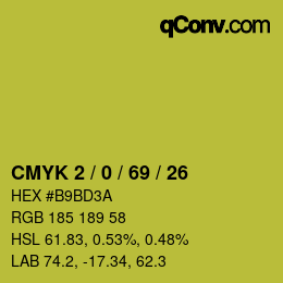 Color code: CMYK 2 / 0 / 69 / 26 | qconv.com