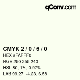 Color code: CMYK 2 / 0 / 6 / 0 | qconv.com