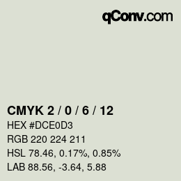 Color code: CMYK 2 / 0 / 6 / 12 | qconv.com