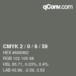 颜色代码: CMYK 2 / 0 / 6 / 59 | qconv.com