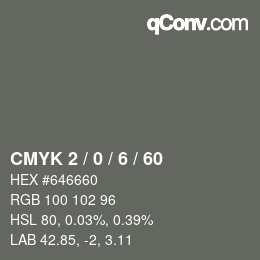 Color code: CMYK 2 / 0 / 6 / 60 | qconv.com