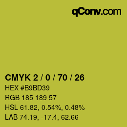 Color code: CMYK 2 / 0 / 70 / 26 | qconv.com