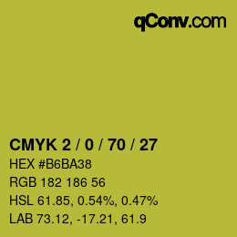 Color code: CMYK 2 / 0 / 70 / 27 | qconv.com