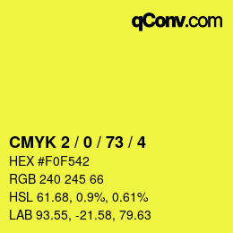 Color code: CMYK 2 / 0 / 73 / 4 | qconv.com