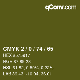 颜色代码: CMYK 2 / 0 / 74 / 65 | qconv.com