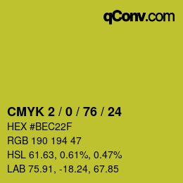 Color code: CMYK 2 / 0 / 76 / 24 | qconv.com