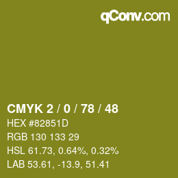 颜色代码: CMYK 2 / 0 / 78 / 48 | qconv.com