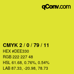 Color code: CMYK 2 / 0 / 79 / 11 | qconv.com