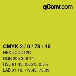 颜色代码: CMYK 2 / 0 / 79 / 18 | qconv.com