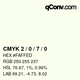 Color code: CMYK 2 / 0 / 7 / 0 | qconv.com