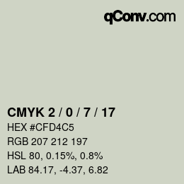 Color code: CMYK 2 / 0 / 7 / 17 | qconv.com