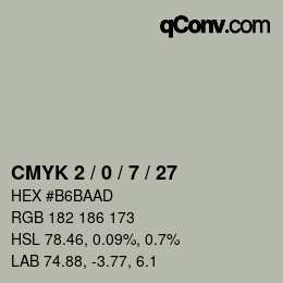 Color code: CMYK 2 / 0 / 7 / 27 | qconv.com