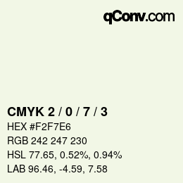 颜色代码: CMYK 2 / 0 / 7 / 3 | qconv.com