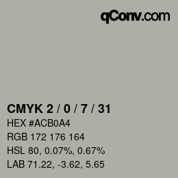 Color code: CMYK 2 / 0 / 7 / 31 | qconv.com