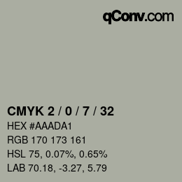 Color code: CMYK 2 / 0 / 7 / 32 | qconv.com