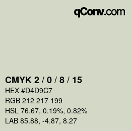 Farbcode: CMYK 2 / 0 / 8 / 15 | qconv.com