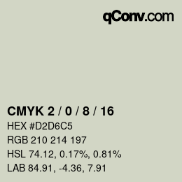 颜色代码: CMYK 2 / 0 / 8 / 16 | qconv.com