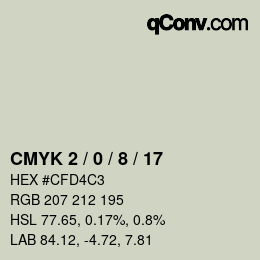 Color code: CMYK 2 / 0 / 8 / 17 | qconv.com