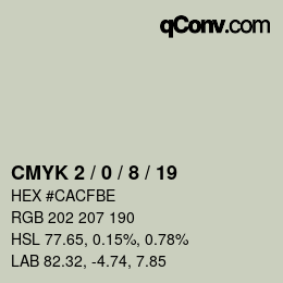 Color code: CMYK 2 / 0 / 8 / 19 | qconv.com