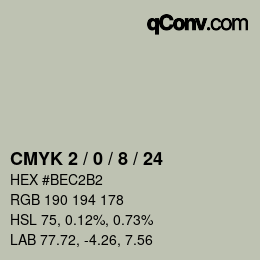 Color code: CMYK 2 / 0 / 8 / 24 | qconv.com