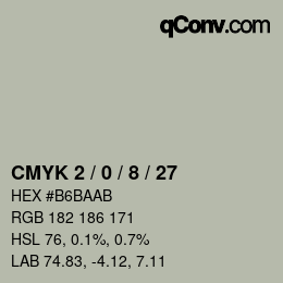 カラーコード: CMYK 2 / 0 / 8 / 27 | qconv.com