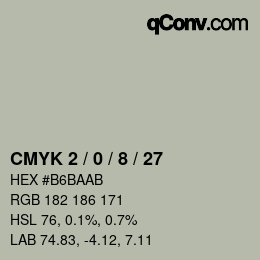 颜色代码: CMYK 2 / 0 / 8 / 27 | qconv.com
