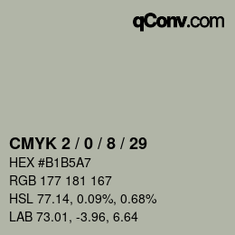 颜色代码: CMYK 2 / 0 / 8 / 29 | qconv.com