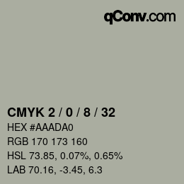 Color code: CMYK 2 / 0 / 8 / 32 | qconv.com