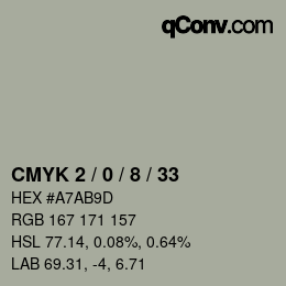 Color code: CMYK 2 / 0 / 8 / 33 | qconv.com