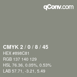 Color code: CMYK 2 / 0 / 8 / 45 | qconv.com