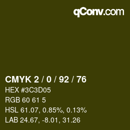 颜色代码: CMYK 2 / 0 / 92 / 76 | qconv.com