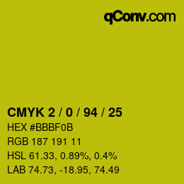 Color code: CMYK 2 / 0 / 94 / 25 | qconv.com