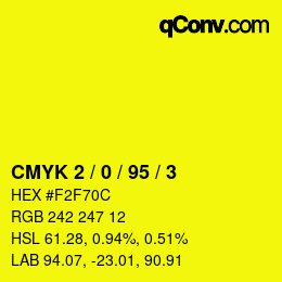 Color code: CMYK 2 / 0 / 95 / 3 | qconv.com