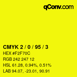 Color code: CMYK 2 / 0 / 95 / 3 | qconv.com