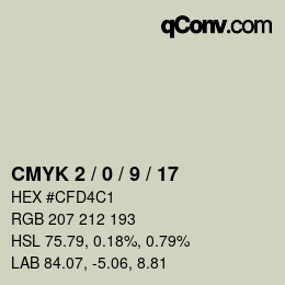 Color code: CMYK 2 / 0 / 9 / 17 | qconv.com