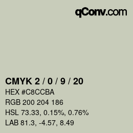Color code: CMYK 2 / 0 / 9 / 20 | qconv.com